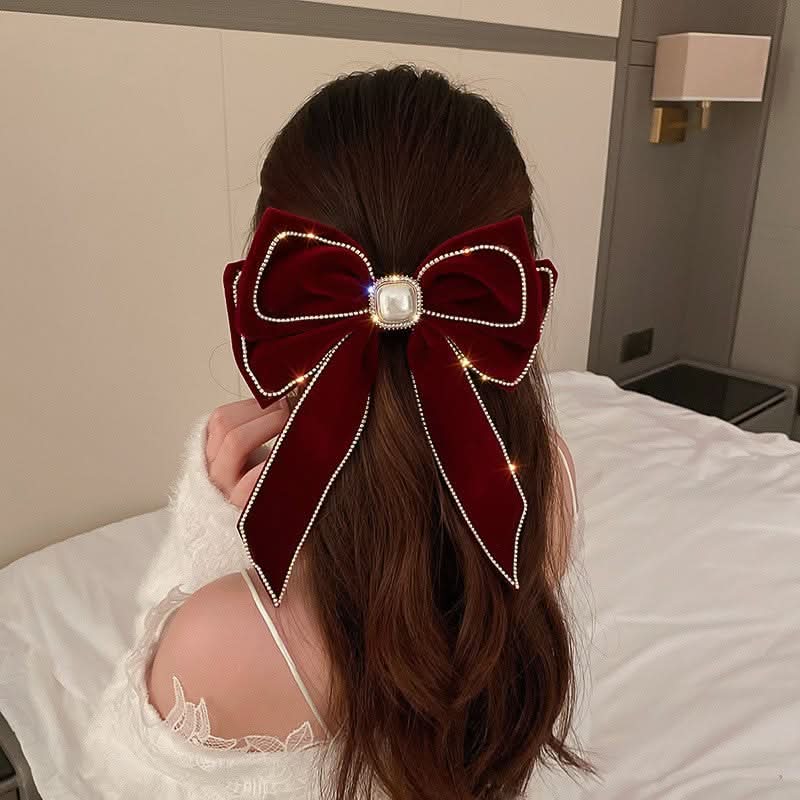 2-Piece Pearl-Edge Double Layer Bow Hairpins