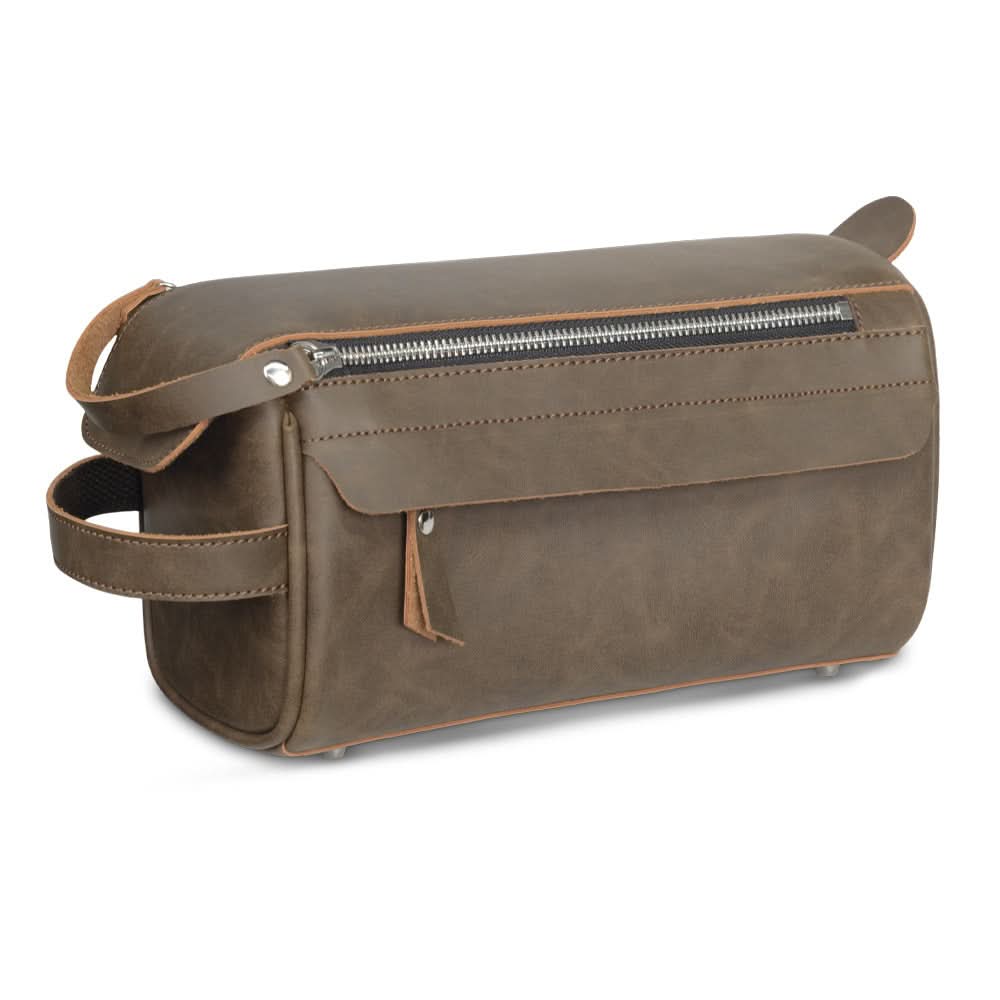 Retro Men's PU Leather Wash Bag - Waterproof Clutch Organizer