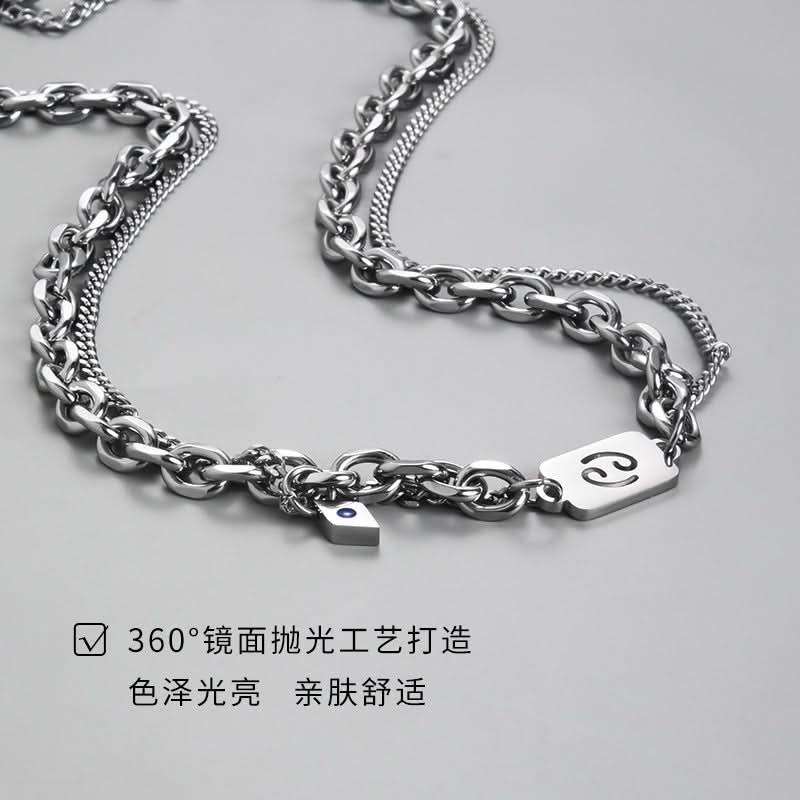 Men’s trendy Zodiac Necklace – Cuban Chain Jewelry