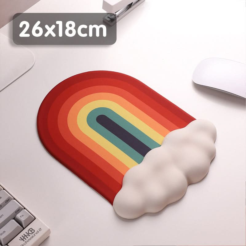 Cloud Rainbow Silicone Wrist Mouse Pad with Memory Foam