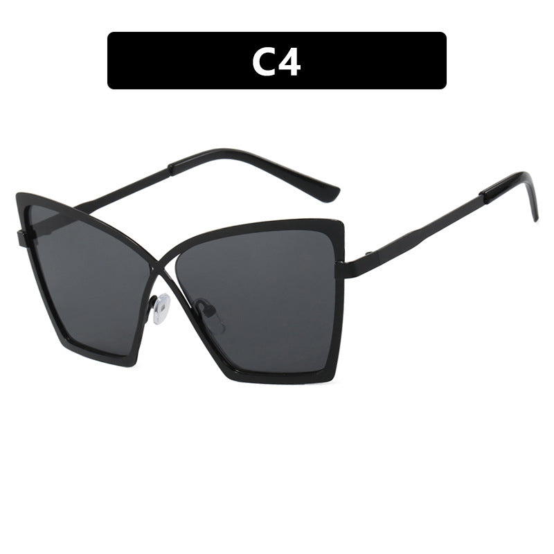 Cat-Eye Anti-Blue Light Glasses for Women – Large Frame Metal Eyewear, Myopia-Compatible