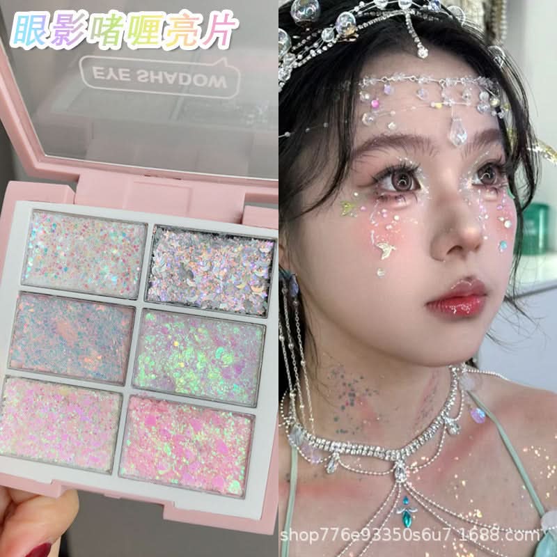 NOVO Glitter Eyeshadow Gel – Shimmering 6-Color Palette, High-Pigment Eye Makeup