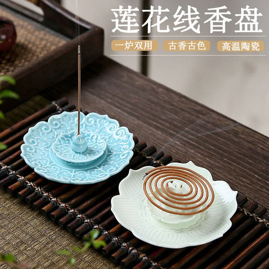 Ceramic Lotus Incense Burner