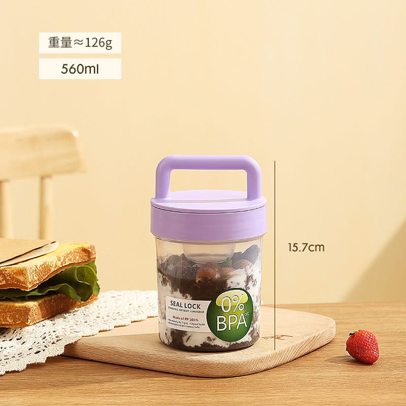 560ml Portable Single Layer Yogurt & Oatmeal Cup – Leakproof
