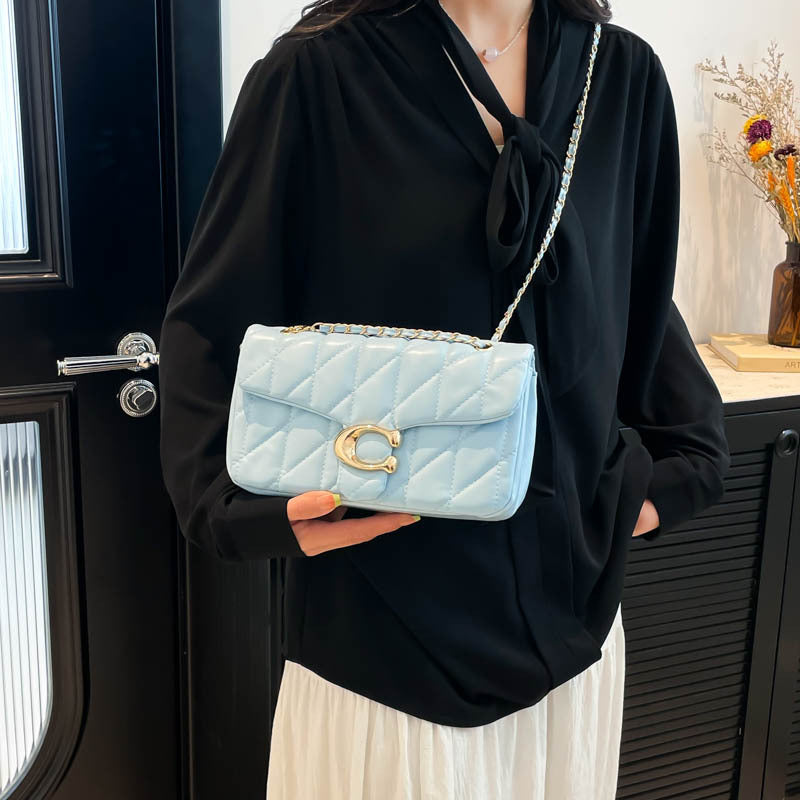 Chic PU Shoulder Handbag for Women – Diamond Chain Underarm Bag