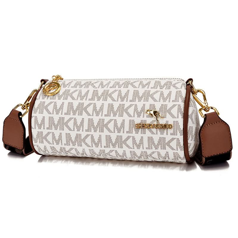 Women's Retro PU Leather Plaid Crossbody Bag – Chic Cylindrical Shoulder Bag