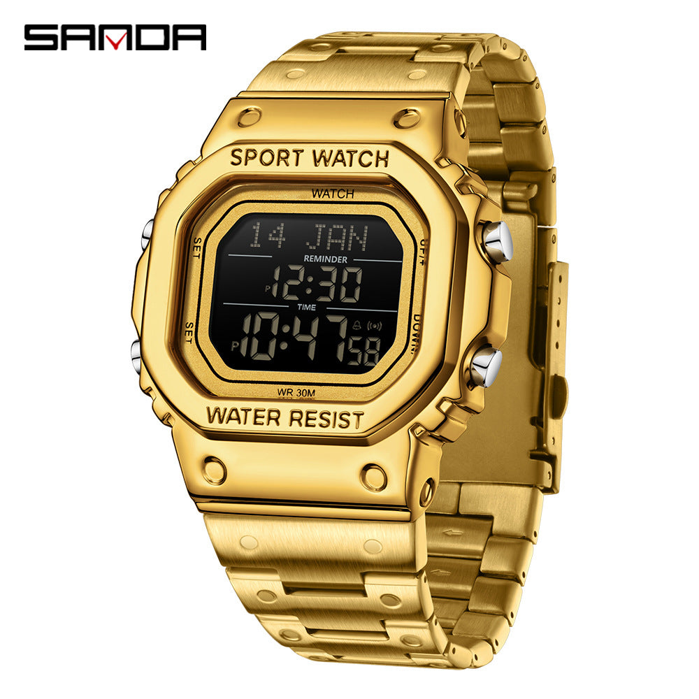 Sanda Multifunction Digital Watch for Men – Waterproof Electronic Sports Watch