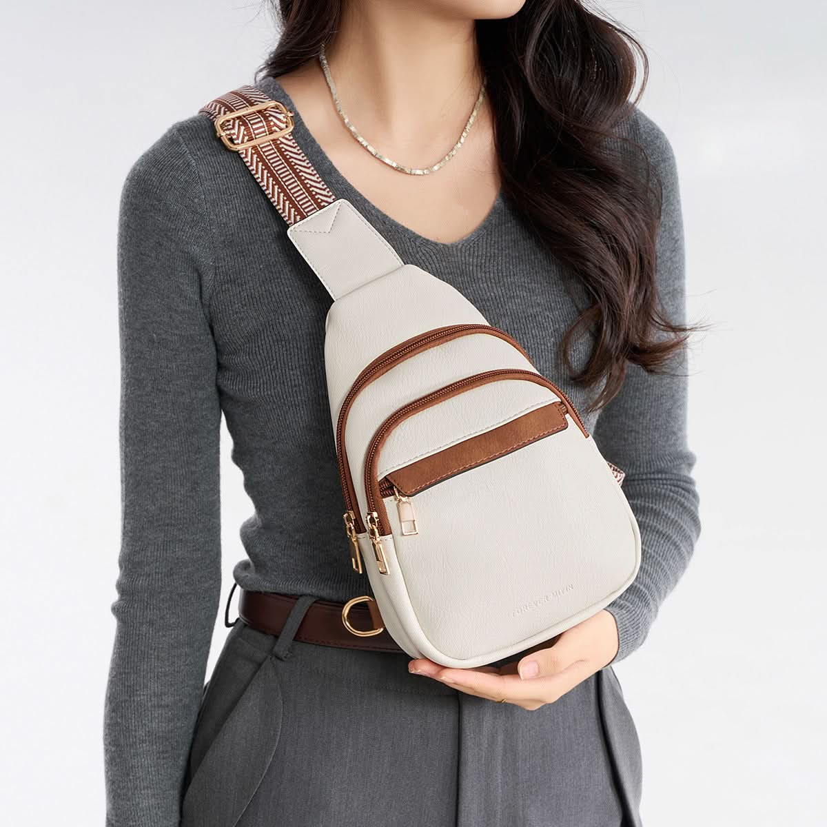 Women's Retro Crossbody Chest Bag – Wide Shoulder Strap