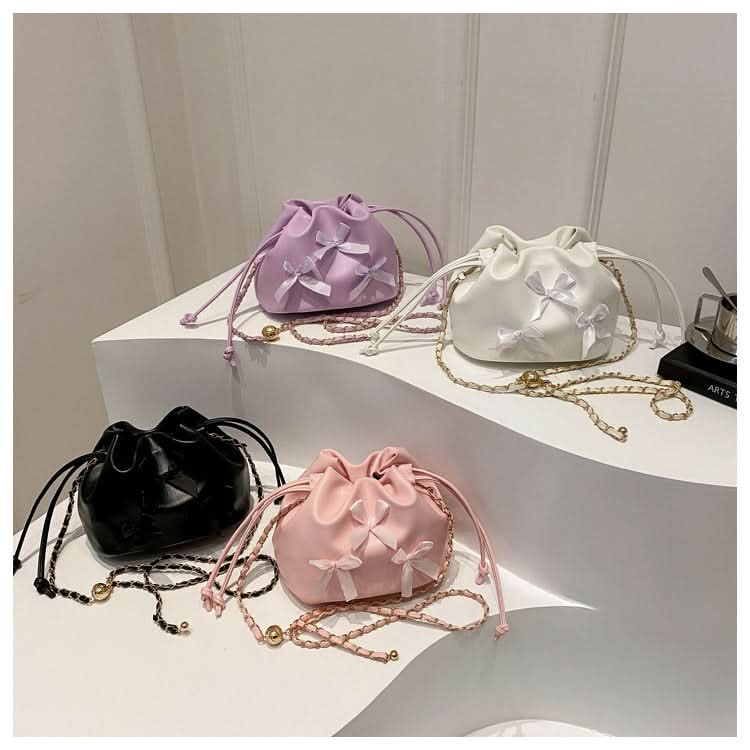 Western-Style Chain Messenger Bucket Bag - Niche Aesthetic for Women