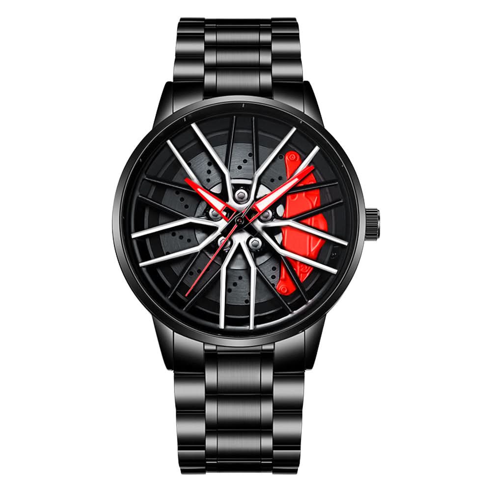 Men's Wheel-Style Waterproof Quartz Watch-Rotatable