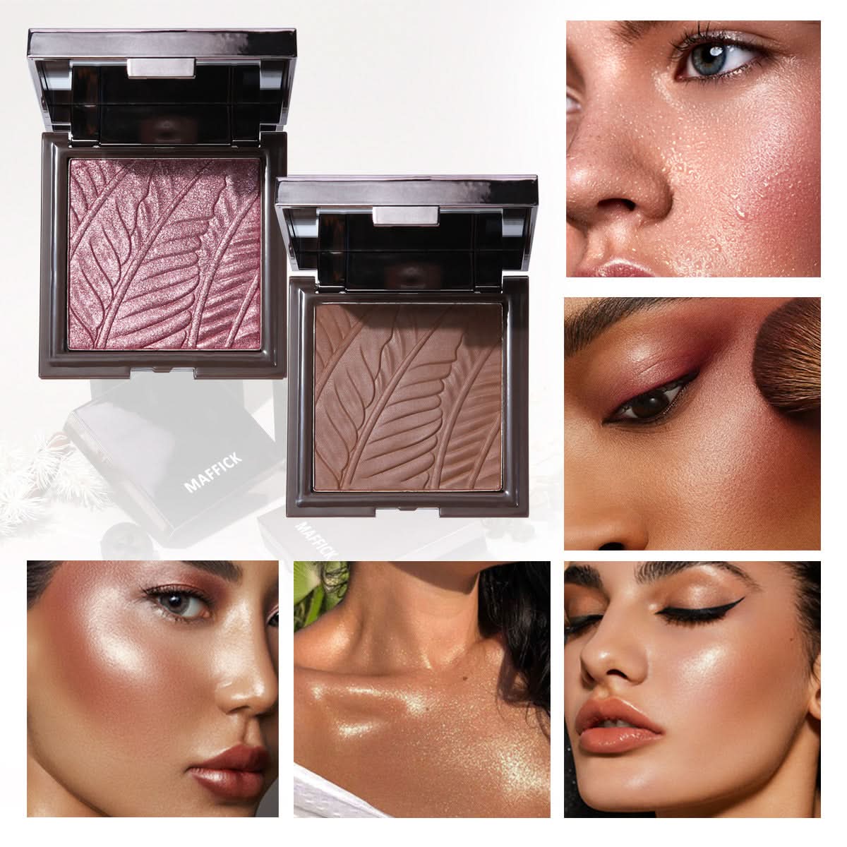 Earth Tone Eyeshadow – Long-Lasting Matte & Pearlescent Silver Powder