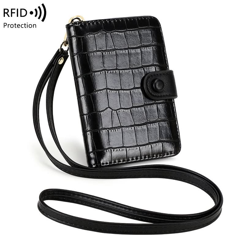 RFID Blocking Neck Passport Holder – Stone Pattern Wallet