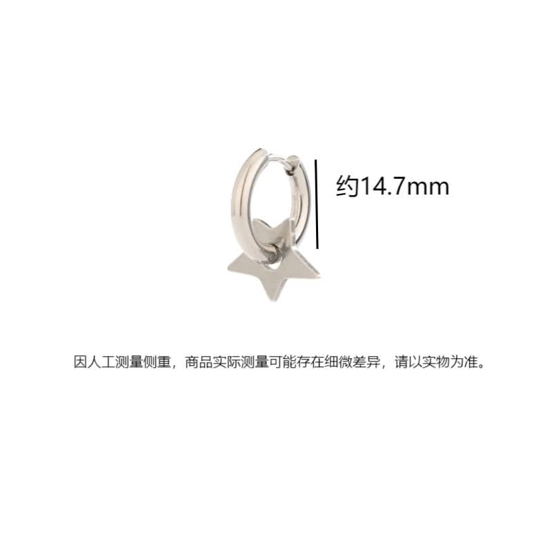 Men’s Titanium Steel Star Hoop Earrings – Trendy Unisex Jewelry