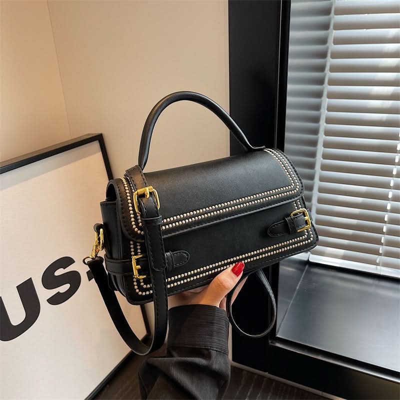 Women's Small Square Shoulder Bag – PU Leather With Zipper Pocket