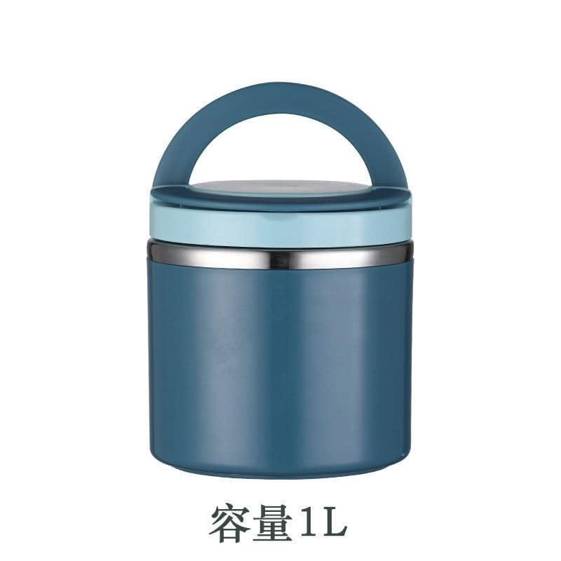 Insulated Stainless Steel Round Lunch Box – Thermal Food Container for Adults