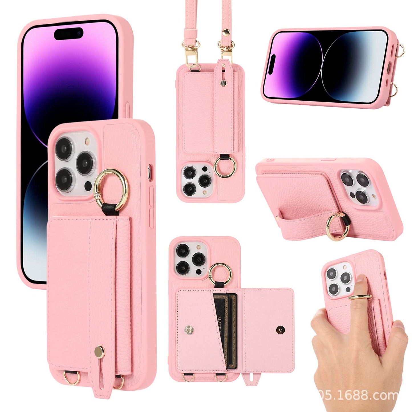 Leather Phone Case with Card Holder for iPhone