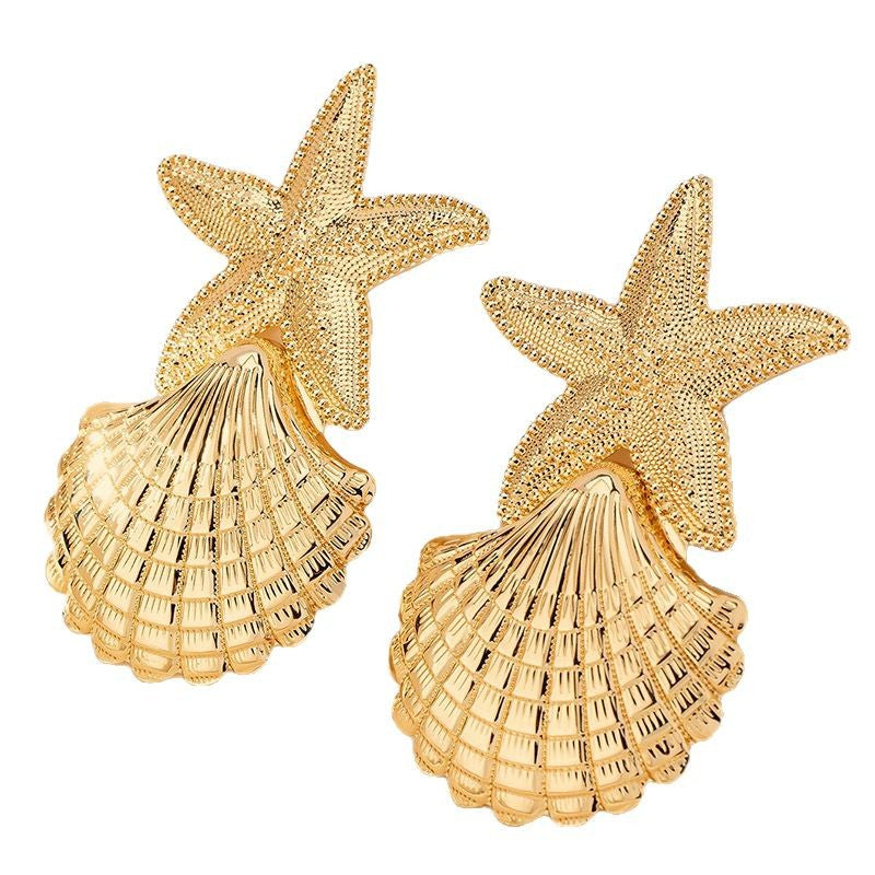 Bohemian Shell Earrings for Women – Alloy Geometric Holiday Fashion Jewelry