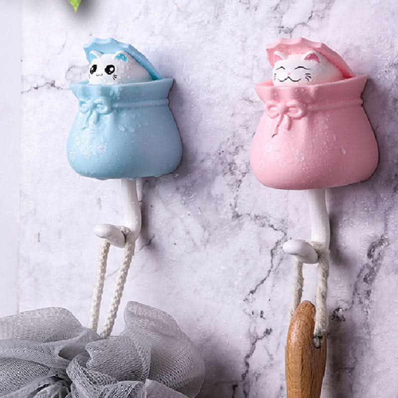 Punch-Free Kitty Wall Hook – Hook for Kitchen, Bathroom & Dorm (2.5KG Load)