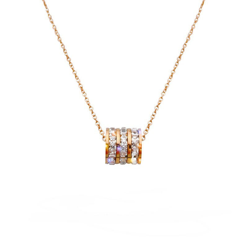 Luxury Diamond Necklace – Non-Fading Titanium Steel Clavicle Chain for Women