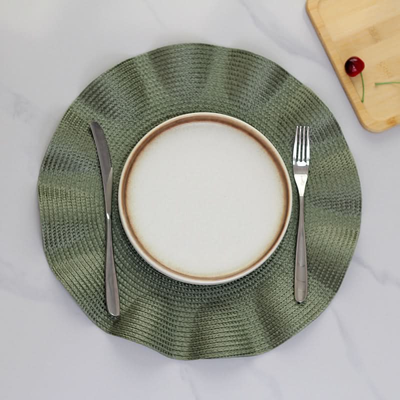 Thick Woven PP Ruffle Placemats & Coasters
