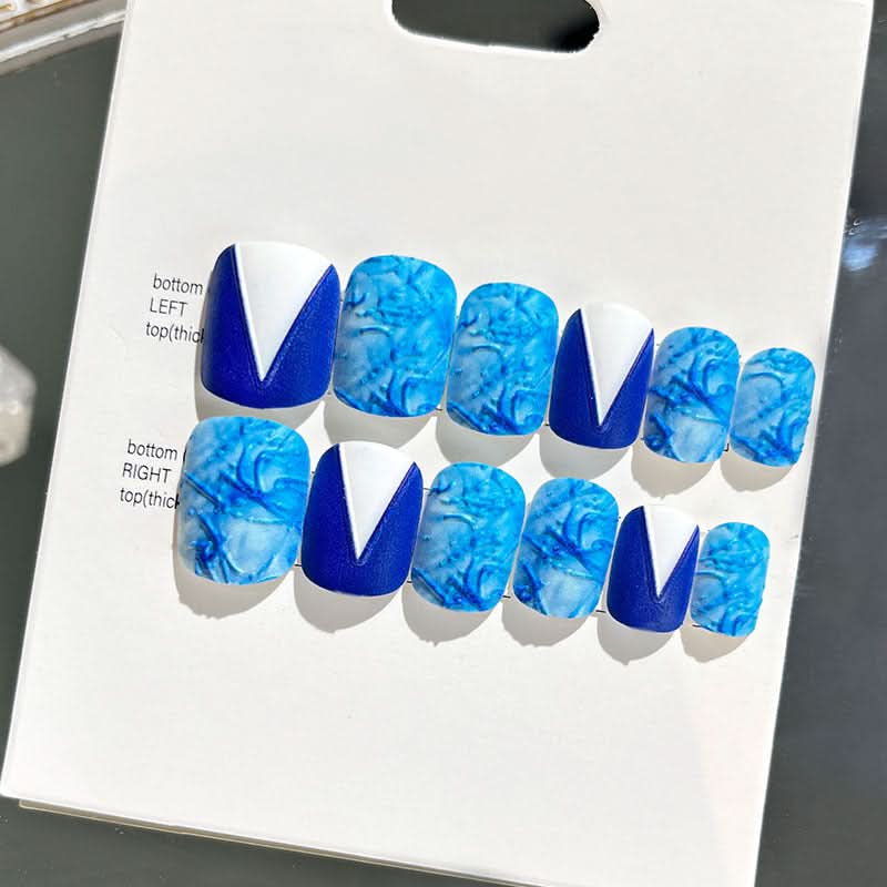 Wearable Embossed Short Bride Nail Art – Finished 3D False Nail Stickers