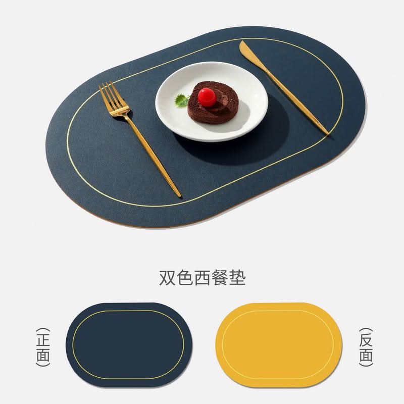 Leather PVC Non-Slip Dining Table Mat