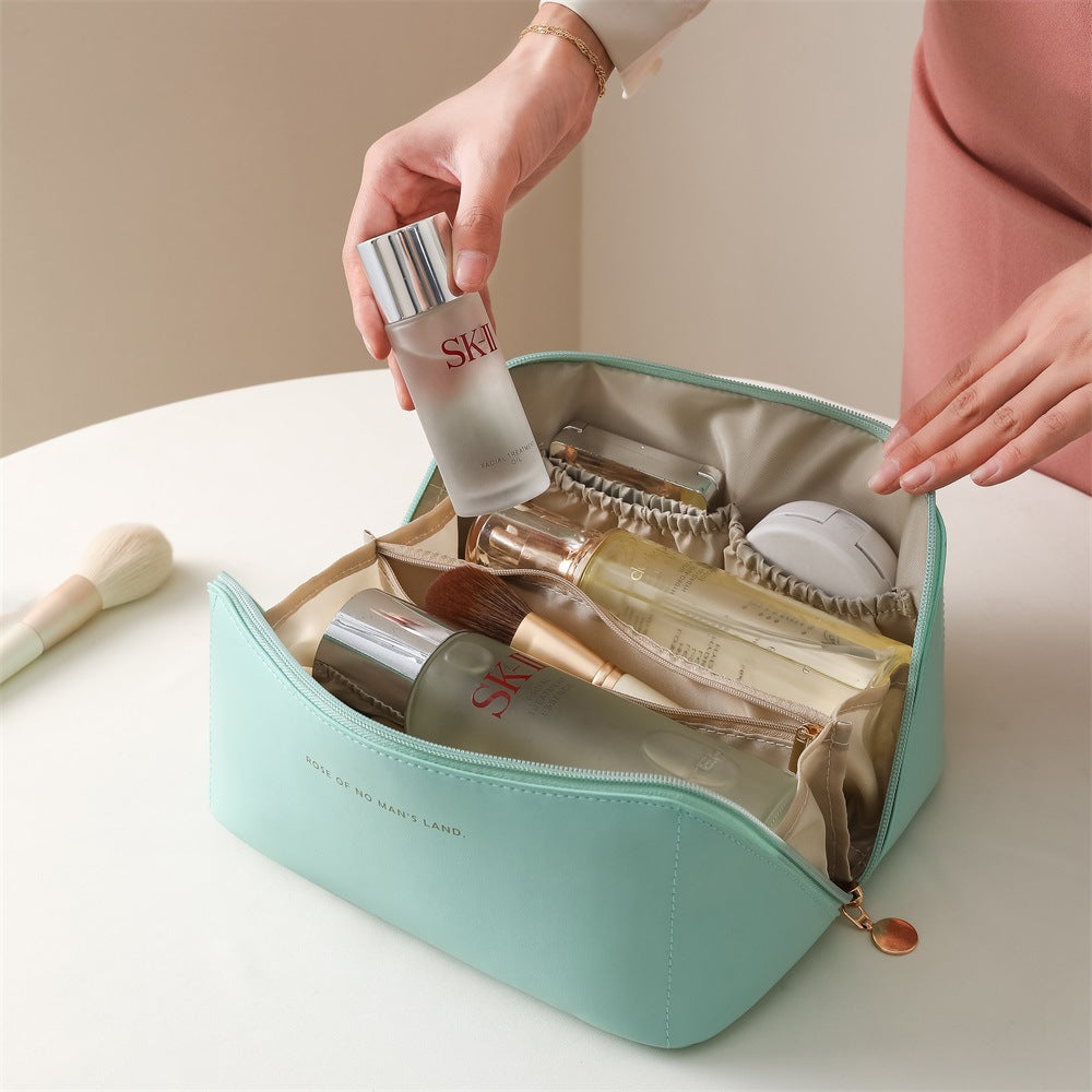 PU Cloud Makeup Bag Set – Large Capacity Waterproof Cosmetic Organizer (2-piece set)