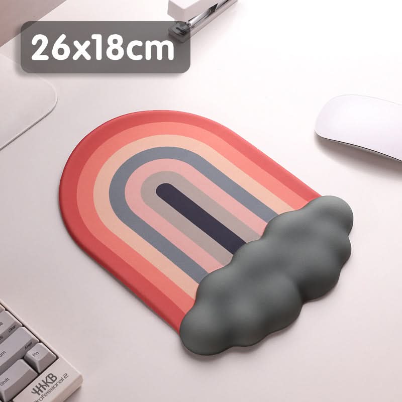 Cloud Rainbow Silicone Wrist Mouse Pad with Memory Foam