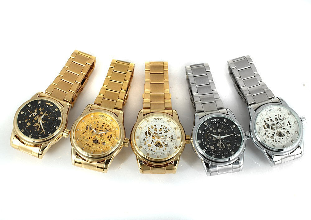 Winner Automatic Mechanical Watch for Men – Retro Style Stainless Steel Band Timepiece