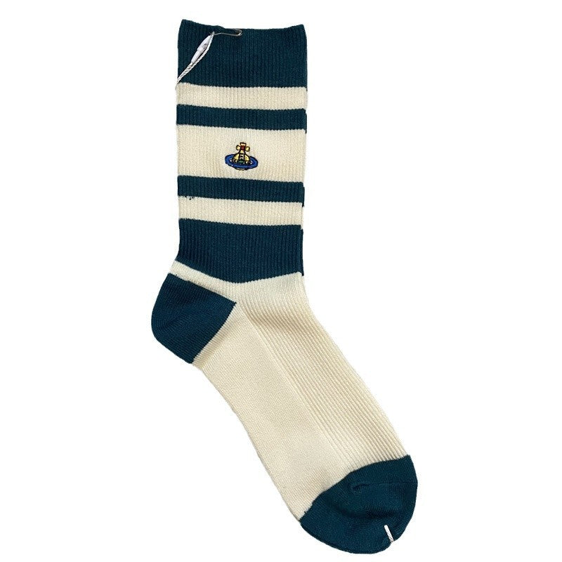 Women’s Cashmere Cotton Socks – Japanese Embroidered Mid-Tube Winter Style