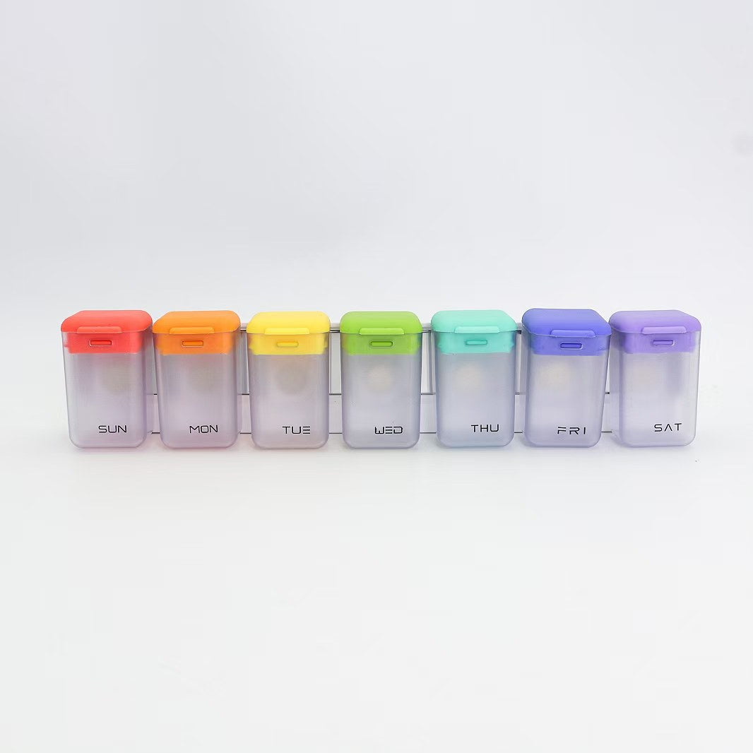 Magnetic Weekly Pill Organizer – Compact ABS Medicine Box for Daily Sorting & Storage
