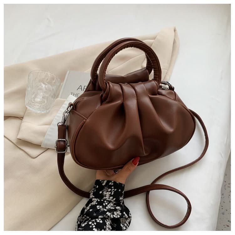 Retro Pleated Cloud Shoulder Bag for Women – Leather Handbag