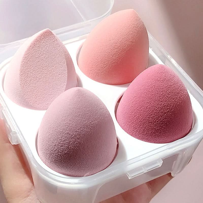 Makeup Sponge Set – Latex-Free Beauty Blender with Storage Box (Pack of 4)