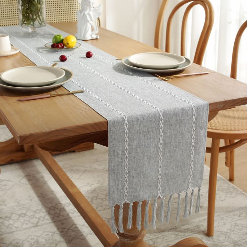 Table Flag Cotton & Linen Table Cloth – Handmade with Tassels