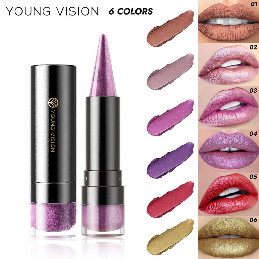 YOUNG VISION Glitter Lipstick & Lip Liner – Moisturizing, Long-Lasting