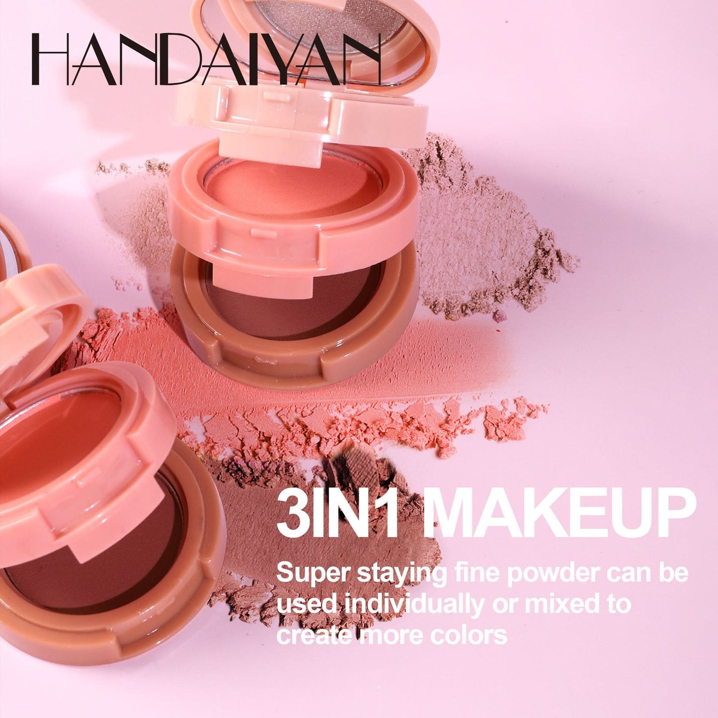 Handaiyan 3-in-1 Contour, Highlighter & Blush Palette – Glow-Boosting