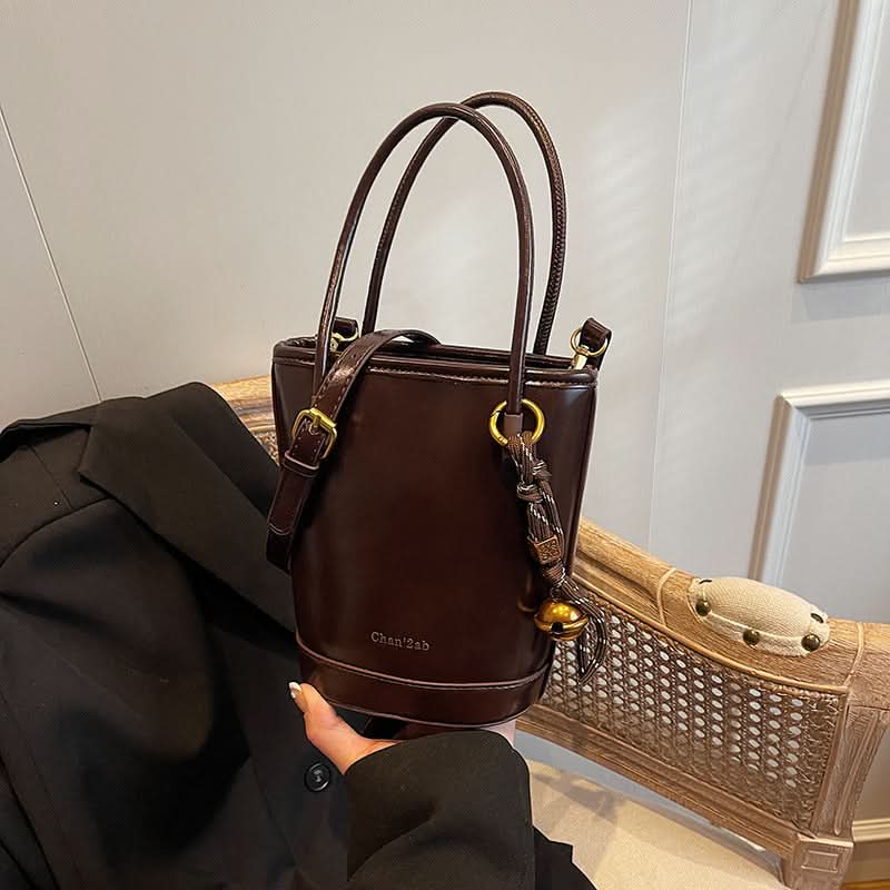 Women’s Retro Bucket Shoulder Bag – Urban Fashion PU Handbag
