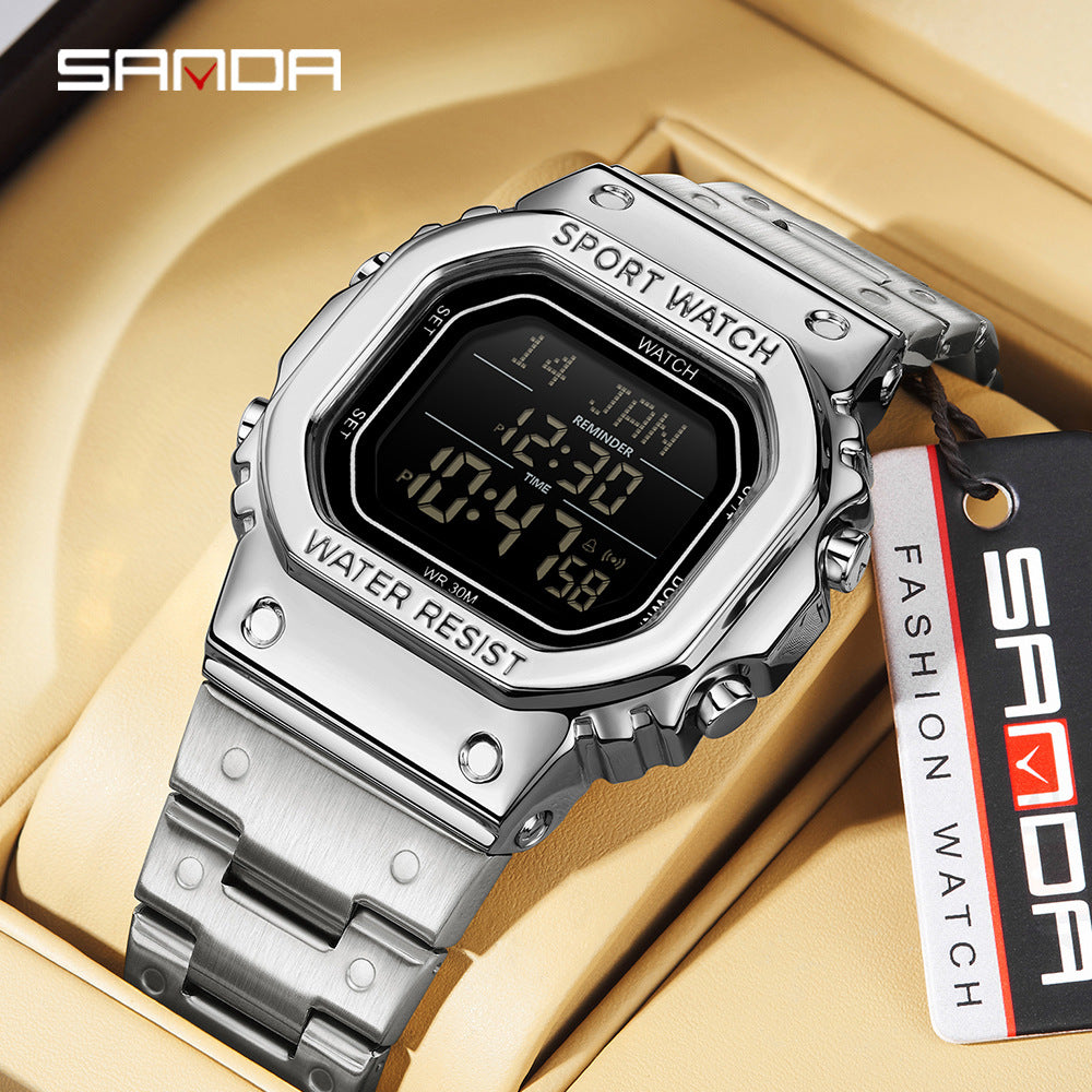 Sanda Multifunction Digital Watch for Men – Waterproof Electronic Sports Watch