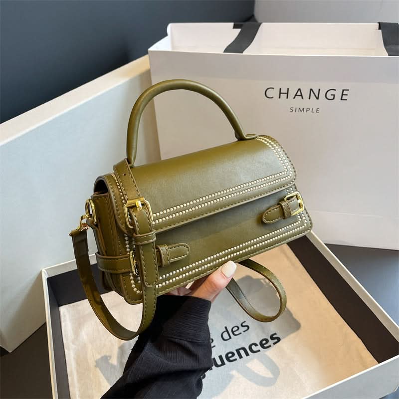 Women's Small Square Shoulder Bag – PU Leather With Zipper Pocket