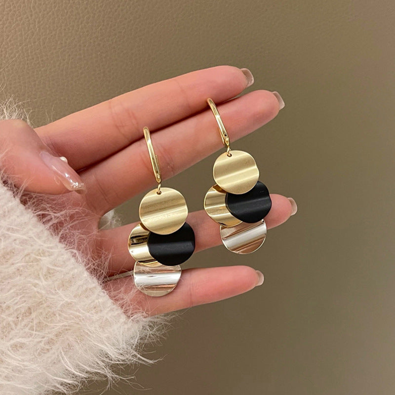 Retro Tassel Drop Earrings for Women – Geometric Metal Design