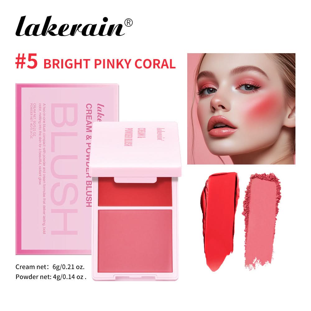 2-in-1 Blush Cream & Powder – Long-Lasting, Blendable, Matte & Dewy Finish