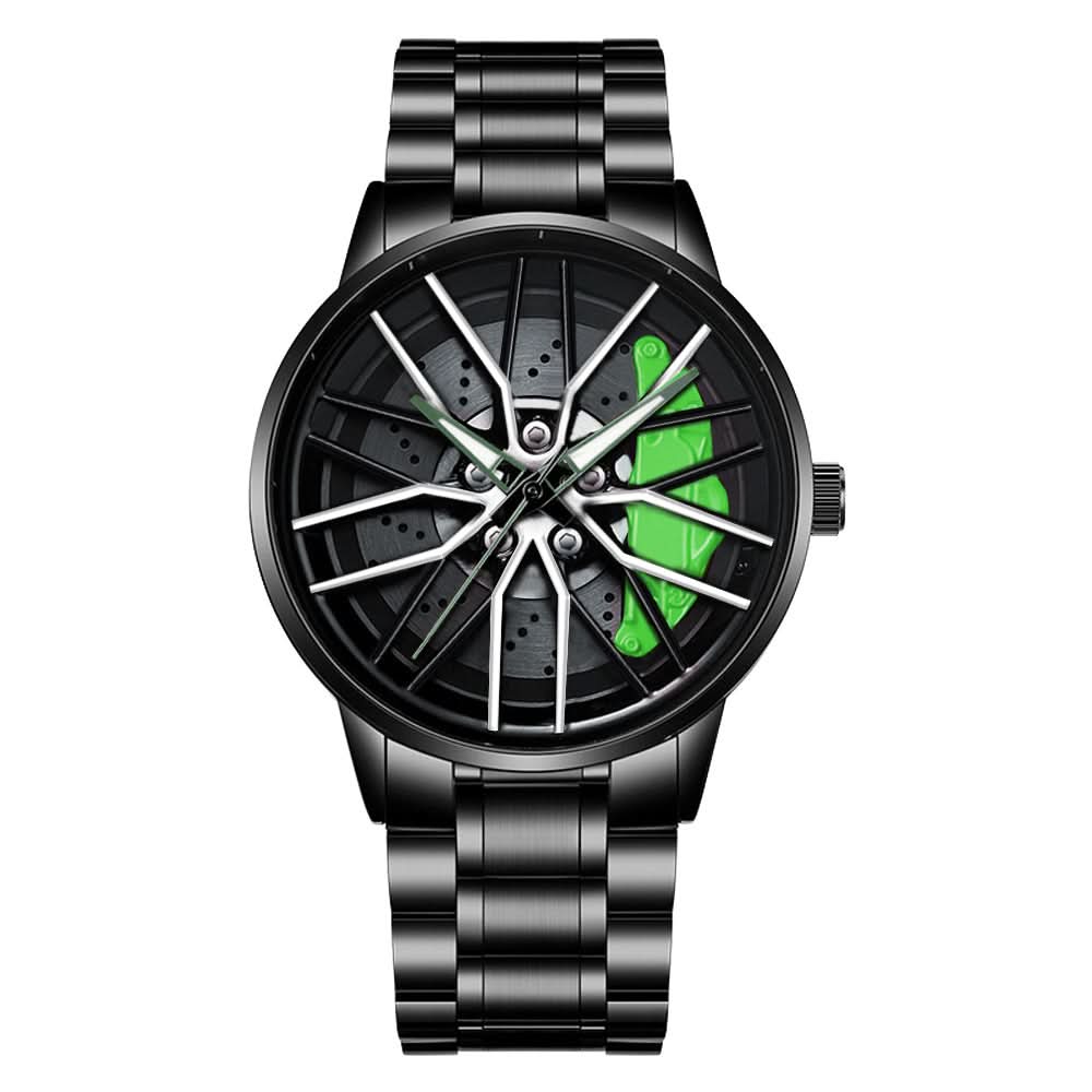 Men's Wheel-Style Waterproof Quartz Watch-Rotatable