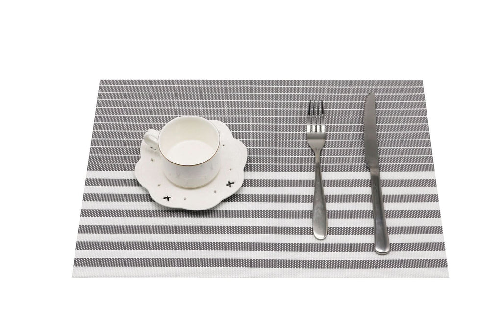 Striped PVC Placemats for Dining Table