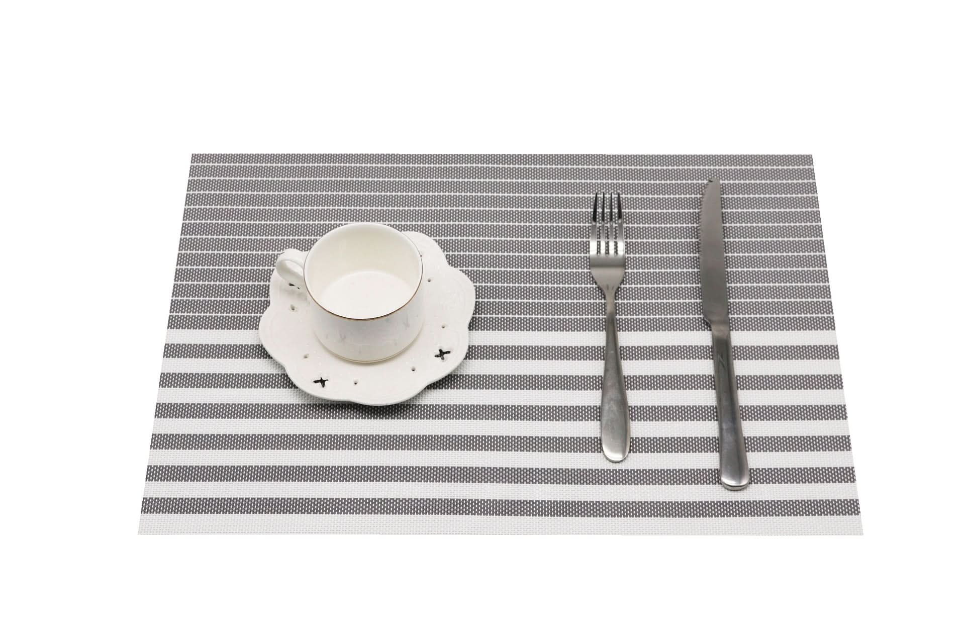 Striped PVC Placemats for Dining Table