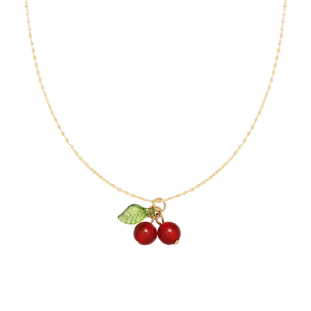 Sweet Red Cherry Chalcedony Necklace – For Women