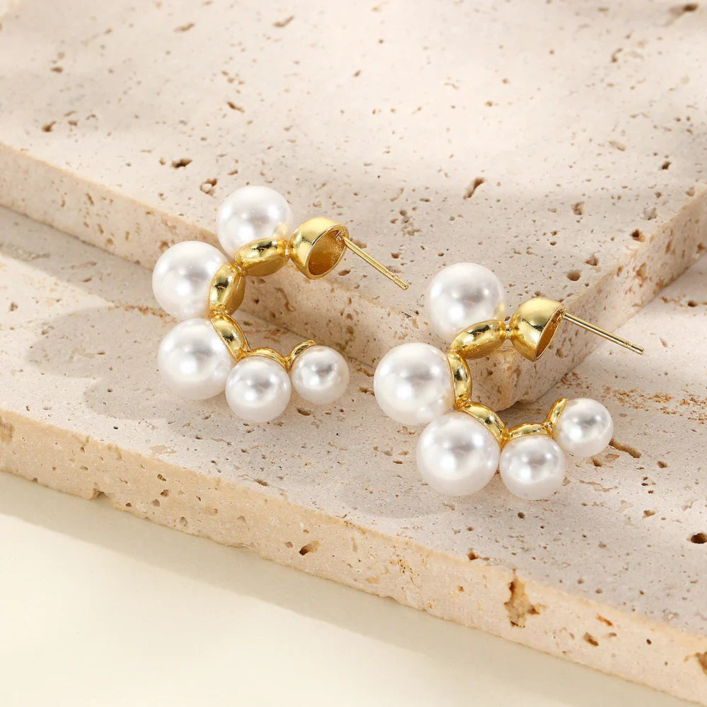 Elegant Pearl Accent Hoop Earrings – Lightweight Classic Chic Jewelry