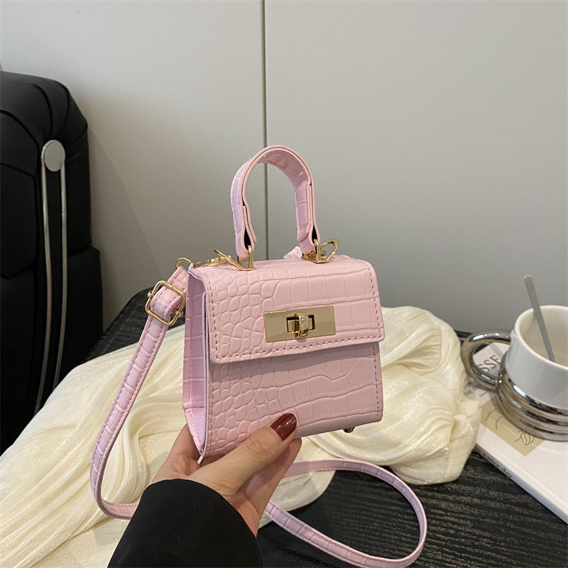 Classic Textured Small Handbag – PU Leather Shoulder Bag for Women