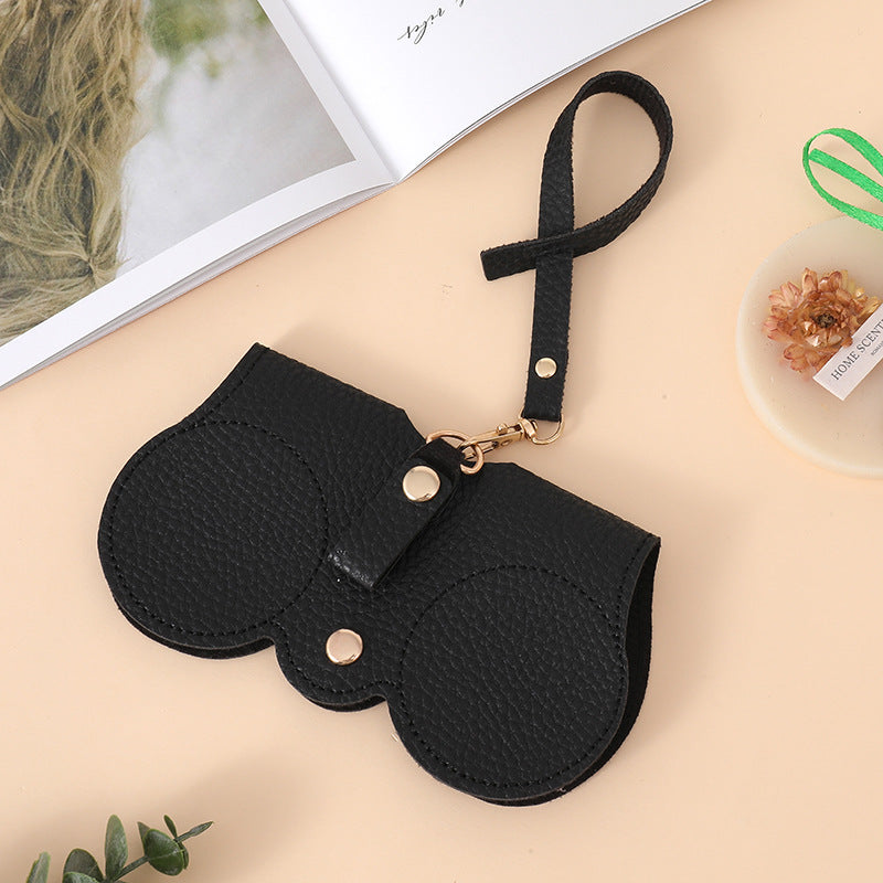 PU Leather Sunglasses Case – Portable Eyewear Pouch with Lanyard & Protective Clip