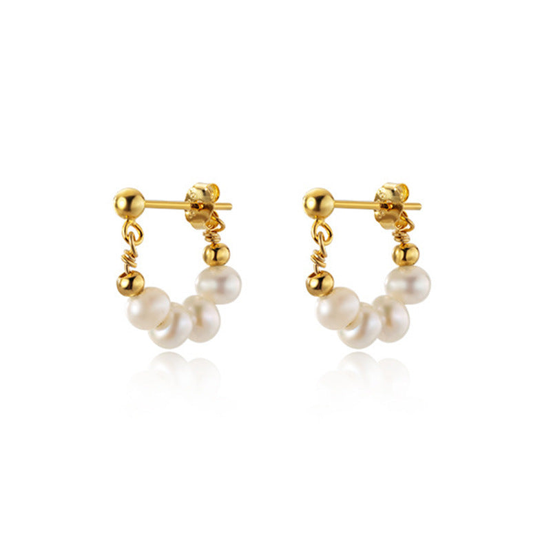 Baroque Pearl Beaded Earrings for Women – Retro U-Shaped Jewelry