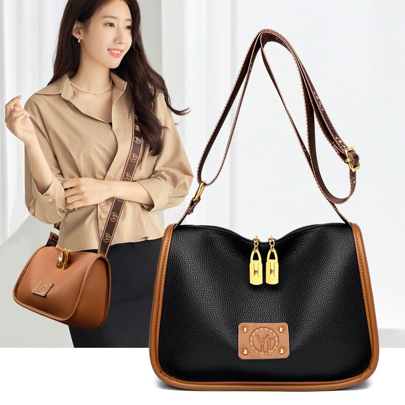 Women's Soft PU Leather Messenger Bag – With Wide Strap
